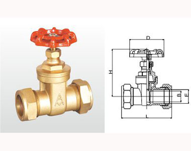 66mo威九国际黄铜卡套闸阀结构图 66mo威九国际黄铜卡套闸阀结构图