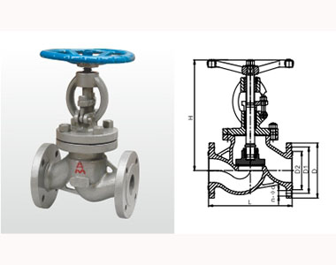 66mo威九国际铸钢法兰截止阀结构图 66mo威九国际铸钢法兰截止阀结构图