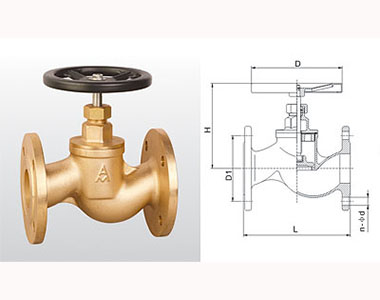 66mo威九国际黄铜法兰截止阀结构图 66mo威九国际黄铜法兰截止阀结构图