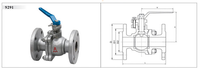66mo威九国际铸钢法兰球阀结构图 66mo威九国际铸钢法兰球阀结构图
