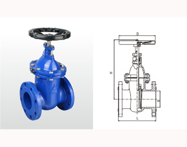 66mo威九国际铁制法兰暗杆闸阀结构图 66mo威九国际铁制法兰暗杆闸阀结构图