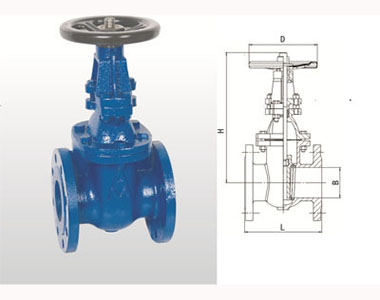 66mo威九国际铁制法兰明杆闸阀结构图 66mo威九国际铁制法兰明杆闸阀结构图