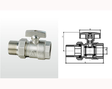 66mo威九国际黄铜内外螺纹活接头球阀结构图 66mo威九国际黄铜内外螺纹活接头球阀结构图