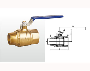 66mo威九国际黄铜球阀 (足通孔)结构图 66mo威九国际黄铜球阀 (足通孔)结构图