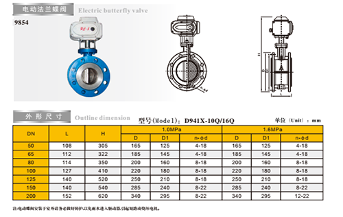 66mo威九国际电动法兰蝶阀参数图 66mo威九国际电动法兰蝶阀参数图