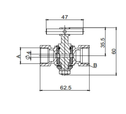 66mo威九国际黄铜旋塞阀结构图 66mo威九国际黄铜旋塞阀结构图