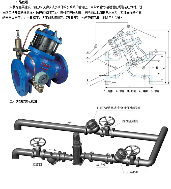 66mo威九国际活塞式安全泄压持压阀安装示意图 66mo威九国际活塞式安全泄压持压阀安装示意图